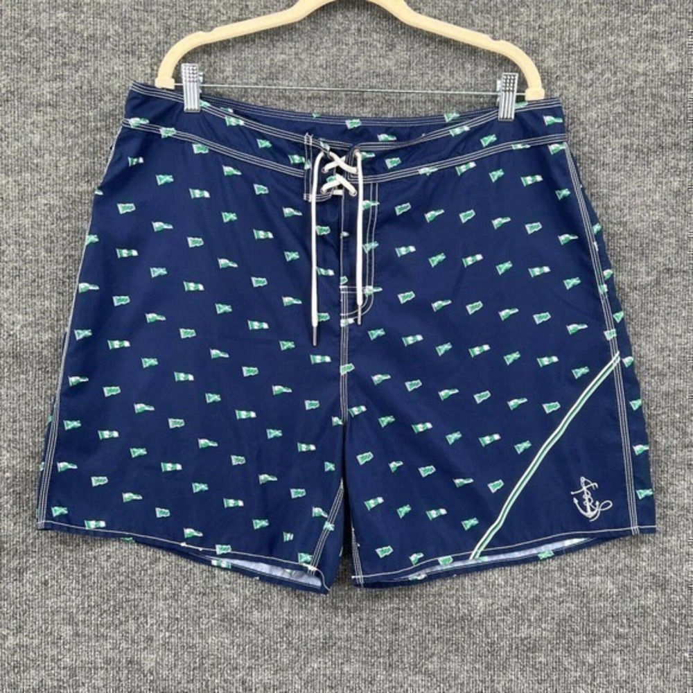 Vintage Polo Ralph Lauren Board Shorts Mens 38 Navy Blue Swim Trunks Nautical